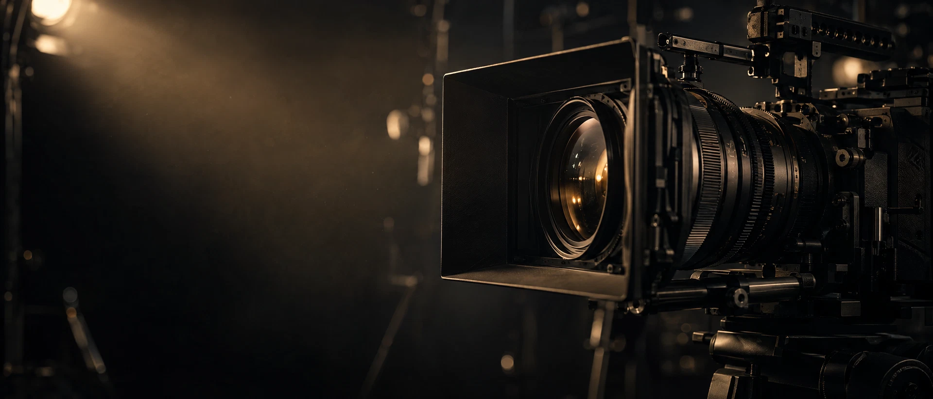 Cinematic studio lighting and professional production equipment